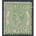 AUSTRALIA / VIC - 1884 1d pale green QV, perf. 12½, V crown watermark, MH – SG # 209b