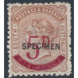 AUSTRALIA / SA - 1891 5d on 6d brown QV, perf. 11½:12½, o/p SPECIMEN, MH – SG # 230s