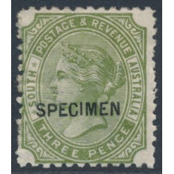 AUSTRALIA / SA - 1895 3d olive-green QV, perf. 12½, o/p SPECIMEN, MH – SG # 192s