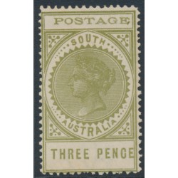 AUSTRALIA / SA - 1904 3d deep olive-green Long Tom, thin POSTAGE, MH – SG # 280