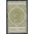 AUSTRALIA / SA - 1904 3d deep olive-green Long Tom, thin POSTAGE, MH – SG # 280
