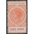 AUSTRALIA / SA - 1902 4d red-orange Long Tom, thin POSTAGE, MH – SG # 269