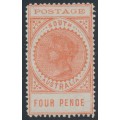 AUSTRALIA / SA - 1904 4d orange-red Long Tom, thin POSTAGE, MH – SG # 281