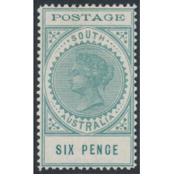 AUSTRALIA / SA - 1903 6d blue-green Long Tom, thin POSTAGE, MH – SG # 282