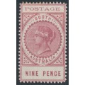 AUSTRALIA / SA - 1902 9d reddish pink Long Tom, thin POSTAGE, MH – SG # 273