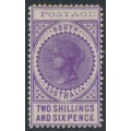 AUSTRALIA / SA - 1903 2/6 deep bright violet Long Tom, thin POSTAGE, MH – SG # 276a