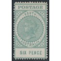 AUSTRALIA / SA - 1904 6d green Long Tom, thick POSTAGE, crown SA wmk, MH – SG # 284