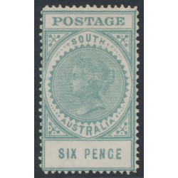 AUSTRALIA / SA - 1904 6d green Long Tom, thick POSTAGE, crown SA wmk, MH – SG # 284