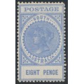 AUSTRALIA / SA - 1906 8d blue Long Tom, thick POSTAGE, crown SA wmk, MH – SG # 285