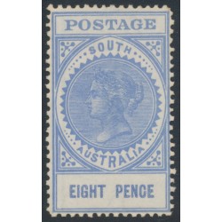 AUSTRALIA / SA - 1906 8d blue Long Tom, thick POSTAGE, crown SA wmk, MH – SG # 285