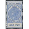 AUSTRALIA / SA - 1906 8d blue Long Tom, thick POSTAGE, short value, MH – SG # 285a