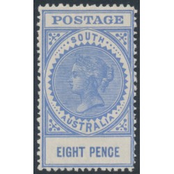 AUSTRALIA / SA - 1906 8d blue Long Tom, thick POSTAGE, short value, MH – SG # 285a