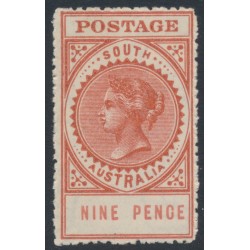 AUSTRALIA / SA - 1911 9d brown-red Long Tom, thick POSTAGE, crown SA wmk, MH – SG # 286b