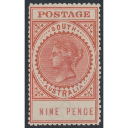 AUSTRALIA / SA - 1911 9d brown-red Long Tom, thick POSTAGE, crown SA wmk, MH – SG # 286b