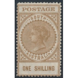 AUSTRALIA / SA - 1907 1/- brown Long Tom, thick POSTAGE, crown SA wmk, MH – SG # 288