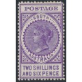AUSTRALIA / SA - 1905 2/6 violet Long Tom, thick POSTAGE, crown SA wmk, MH – SG # 289