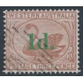 AUSTRALIA / WA - 1885 1d on 3d cinnamon Swan, crown CC watermark, used – SG # 91a