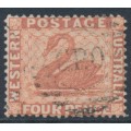 AUSTRALIA / WA - 1888 4d red-brown Swan, crown CA watermark, used – SG # 105