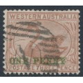 AUSTRALIA / WA - 1893 1d on 3d pale brown Swan, crown CA watermark, used – SG # 109