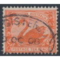 AUSTRALIA / WA - 1903 10d red Swan, perf. 12½, V crown watermark, used – SG # 123