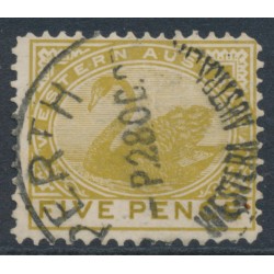 AUSTRALIA / WA - 1905 5d bistre Swan, perf. 12½, V crown watermark, used – SG # 120