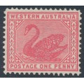 AUSTRALIA / WA - 1903 1d red Swan, perf. 12½, sideways V crown watermark, MH – SG # 117