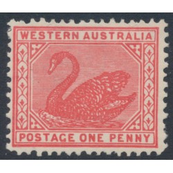 AUSTRALIA / WA - 1905 1d carmine-rose Swan, perf. 12½, crown A watermark, MH – SG # 139