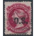 AUSTRALIA / SA - 1881 2/- carmine QV, perf. 10:12, overprinted OS, used – SG # O21