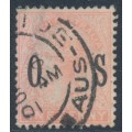 AUSTRALIA / SA - 1899 1d rosine QV, overprinted OS, 'dot missing after S', used – SG # O81c