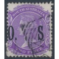 AUSTRALIA / SA - 1899 2d violet QV, overprinted OS, 'dot missing after S', used – SG # O82c