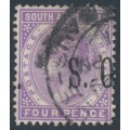 AUSTRALIA / SA - 1900 4d violet QV, overprinted OS, misplaced overprint, used – SG # O84