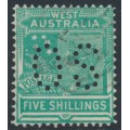 AUSTRALIA / WA - 1902 5/- emerald-green QV, perforated OS, used – SG # 126