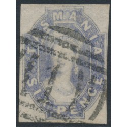 AUSTRALIA / TAS - 1863 6d grey-violet QV Chalon, black Victoria cancel – SG # 46