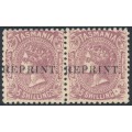 AUSTRALIA / TAS - 1891 5/- brown-lilac QV Diadem, reprint pair with variety, MNH