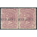 AUSTRALIA / TAS - 1891 5/- brown-lilac QV Diadem, reprint pair with variety, MNH
