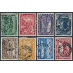 AUSTRALIA / TAS - 1900 ½d to 6d Pictorials set of 8, TAS watermark, used – SG # 229-236