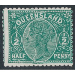 AUSTRALIA / QLD - 1890 ½d deep blue-green QV, shaded background, MH – SG # 186