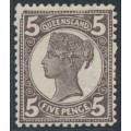 AUSTRALIA / QLD - 1897 5d purple-brown QV side-face, Q crown watermark, MH – SG # 246