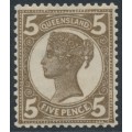 AUSTRALIA / QLD - 1906 5d dull brown QV side-face, Q crown watermark, MH – SG # 247