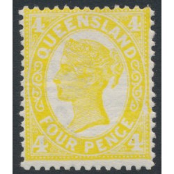 AUSTRALIA / QLD - 1907 4d bright yellow QV side-face, crown A watermark, MH – SG # 293
