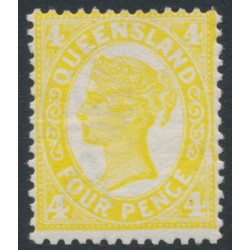 AUSTRALIA / QLD - 1907 4d bright yellow QV side-face, crown A watermark, MH – SG # 293