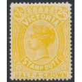 AUSTRALIA / VIC - 1884 2/6 yellow QV Stamp Duty, MH – SG # 292a