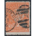 AUSTRALIA / VIC - 1884 4/- orange-red Stamp Duty, perf. 13, used – SG # 238