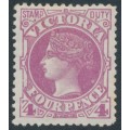 AUSTRALIA / VIC - 1885 4d magenta QV, V crown watermark, MH – SG # 300