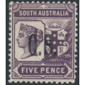 AUSTRALIA / SA - 1901 5d purple QV, perf. 13:13, o/p OS, MH – SG # O76