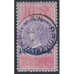 AUSTRALIA / NSW - 1894 10/- violet/claret Stamp Duty, o/p POSTAGE, used – SG # 275b