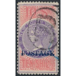 AUSTRALIA / NSW - 1904 10/- violet/rosine Stamp Duty, o/p POSTAGE, used – SG # 277b