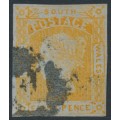 AUSTRALIA / NSW - 1853 8d orange-yellow Laureates, imperforate, no watermark, used – SG # 80