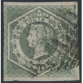 AUSTRALIA / NSW - 1854 6d slate-green Diadem, imperforate, ‘6’ watermark, used – SG # 91