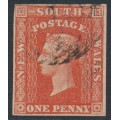 AUSTRALIA / NSW - 1856 1d orange-red Diadem, imperf., ‘1’ watermark, used – SG # 109